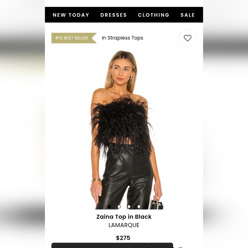 Lamarque Zaina Feathered Black Top